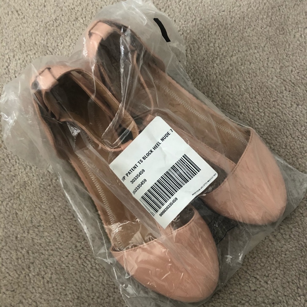Pink T-Shaped Block Heels
